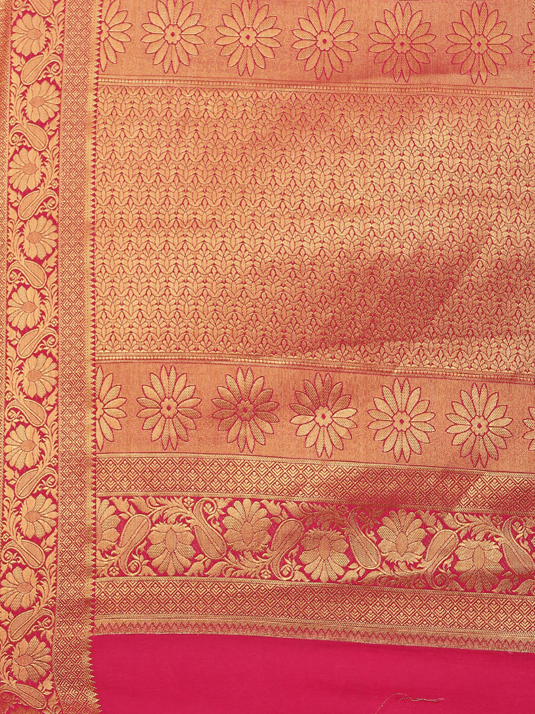 Zari Border Booti Art Handloom Saree With Running Blouse