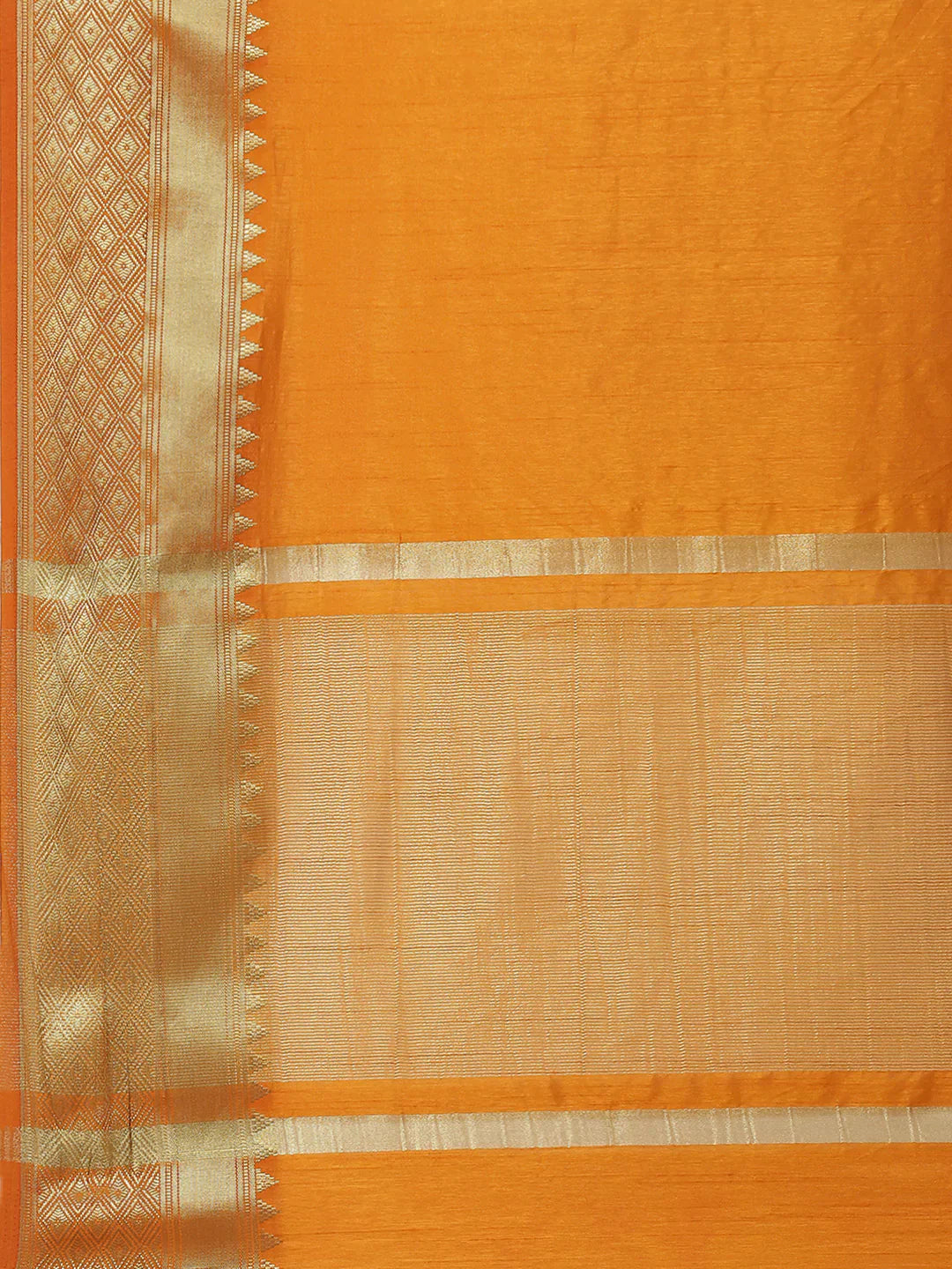 Plain Zari Border Handloom Woven Saree
