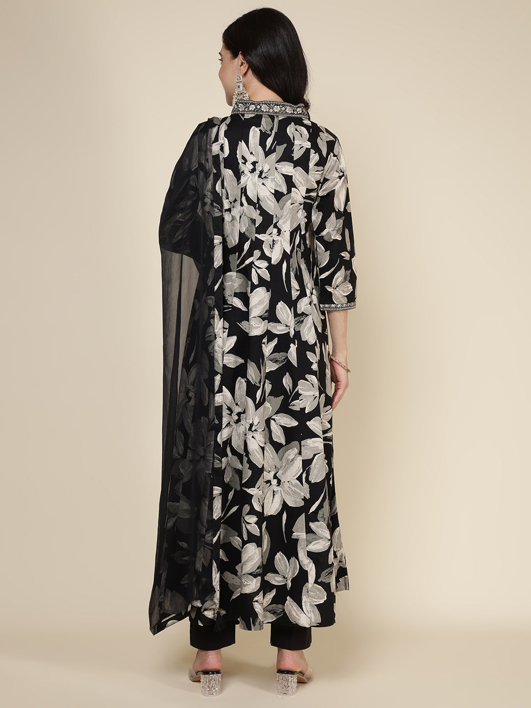 Printed Cotton Blend Kurta With Pants &amp; Dupatta