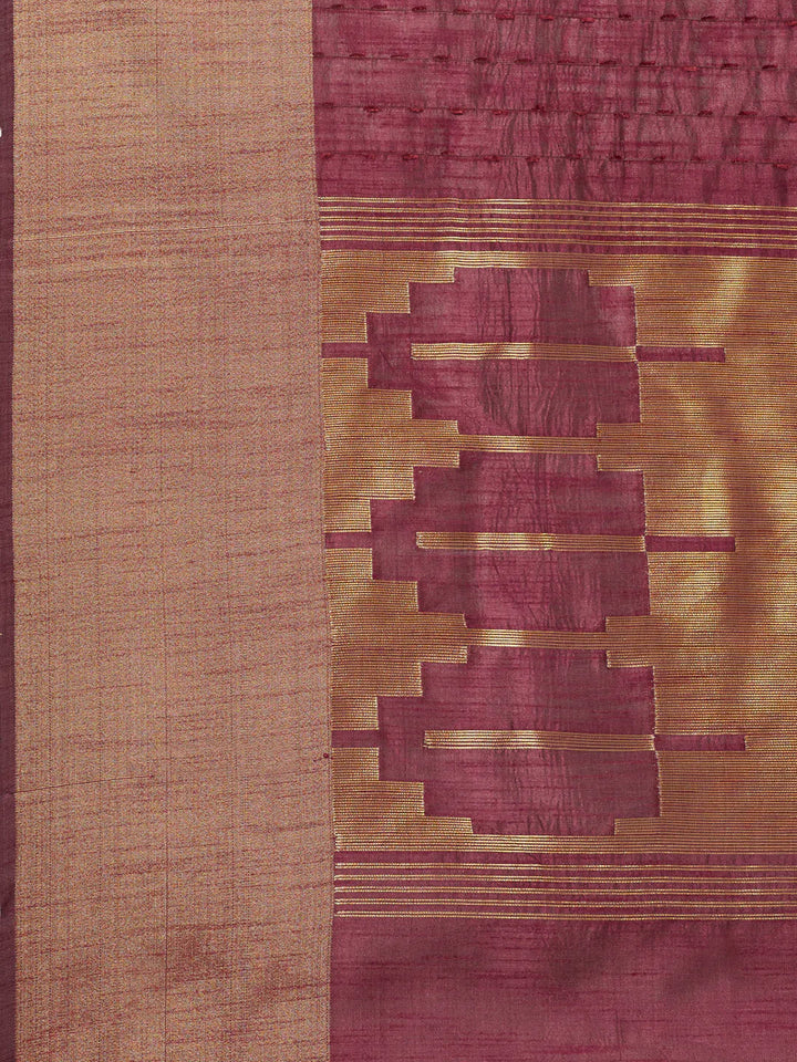 Plain Zari Border Handloom Woven Saree