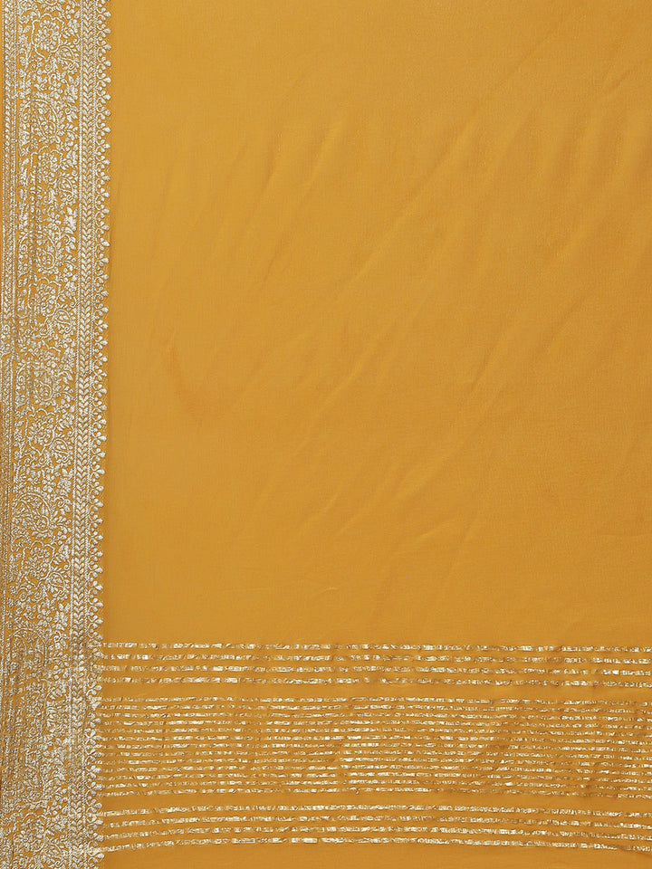 Zari Border Crepe Plain Saree