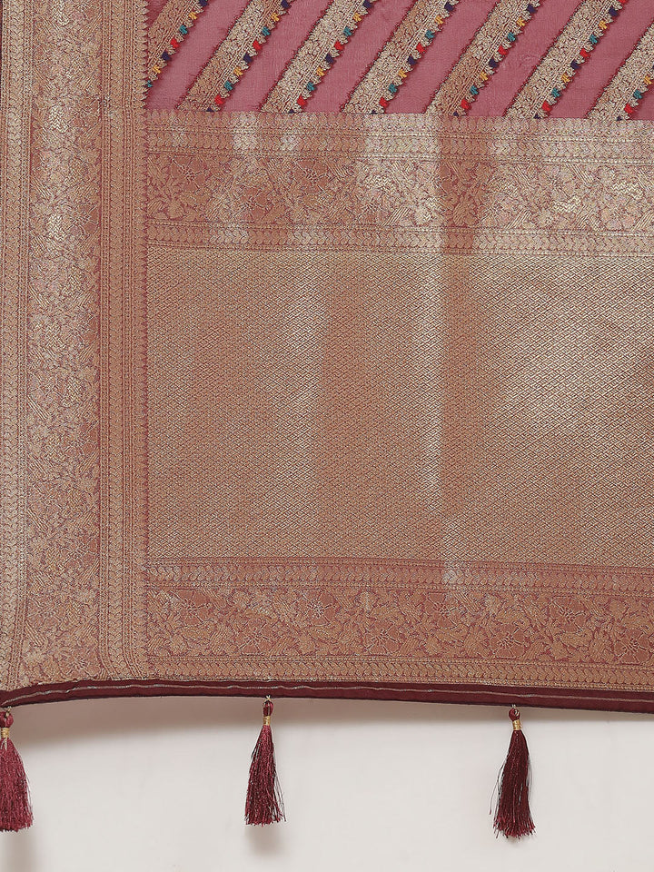 Zari Jaal Organza Woven Saree