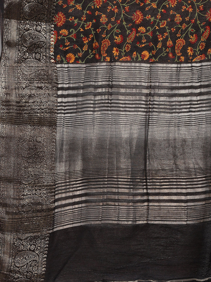 Digital Printed Cotton Blend Woven Saree