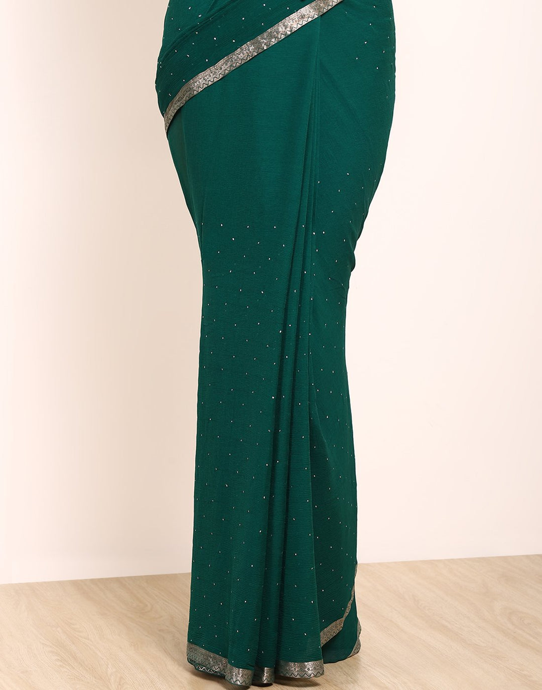 MBZ Meena Bazaar-Maroon Chiffon Saree