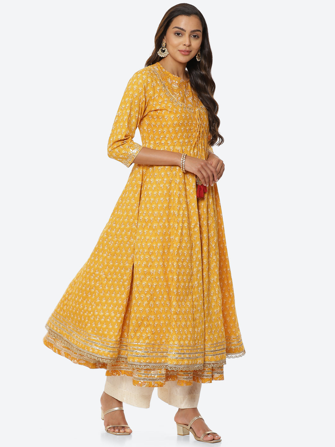 Printed Cotton Double Layered Anarkali Kurta