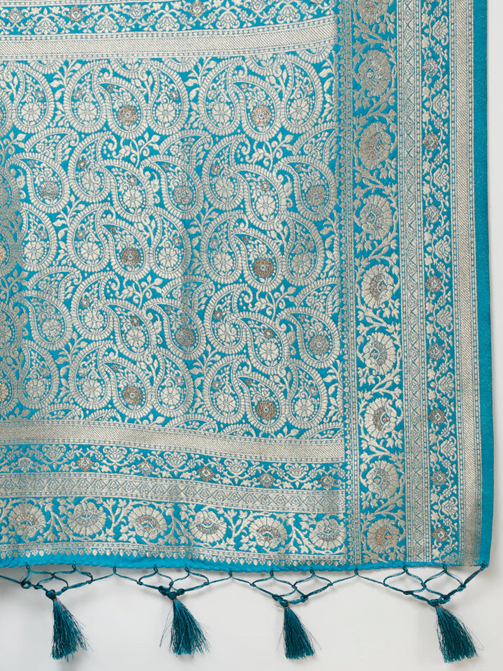 Zari Border Booti Woven Handloom Saree