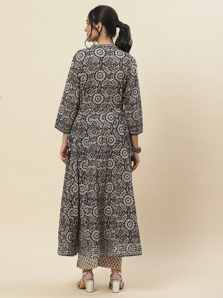 Printed Cotton Kurta With Pants