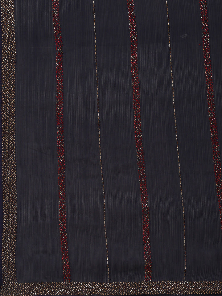 Stone Embroidered Chiffon Saree