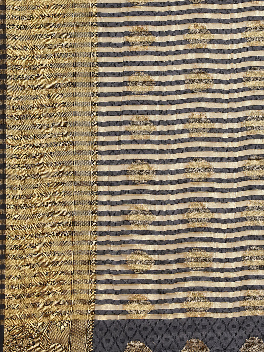 Zari Border Booti Art Handloom Woven Saree