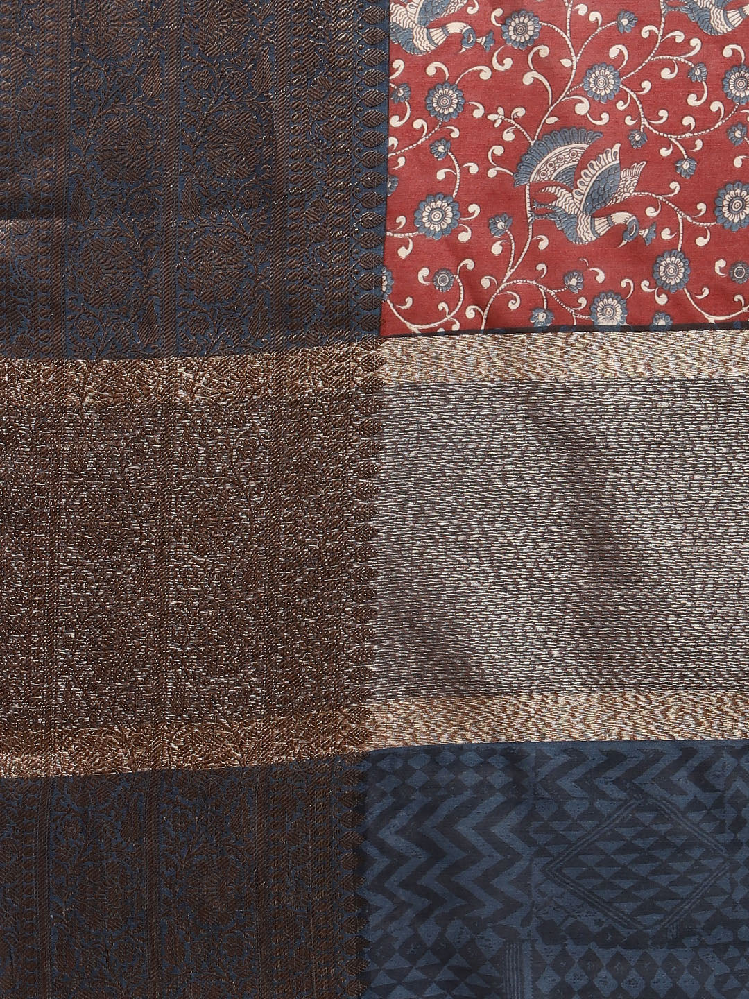 Floral Printed Banarasi Border Pallu Cotton Chanderi Saree