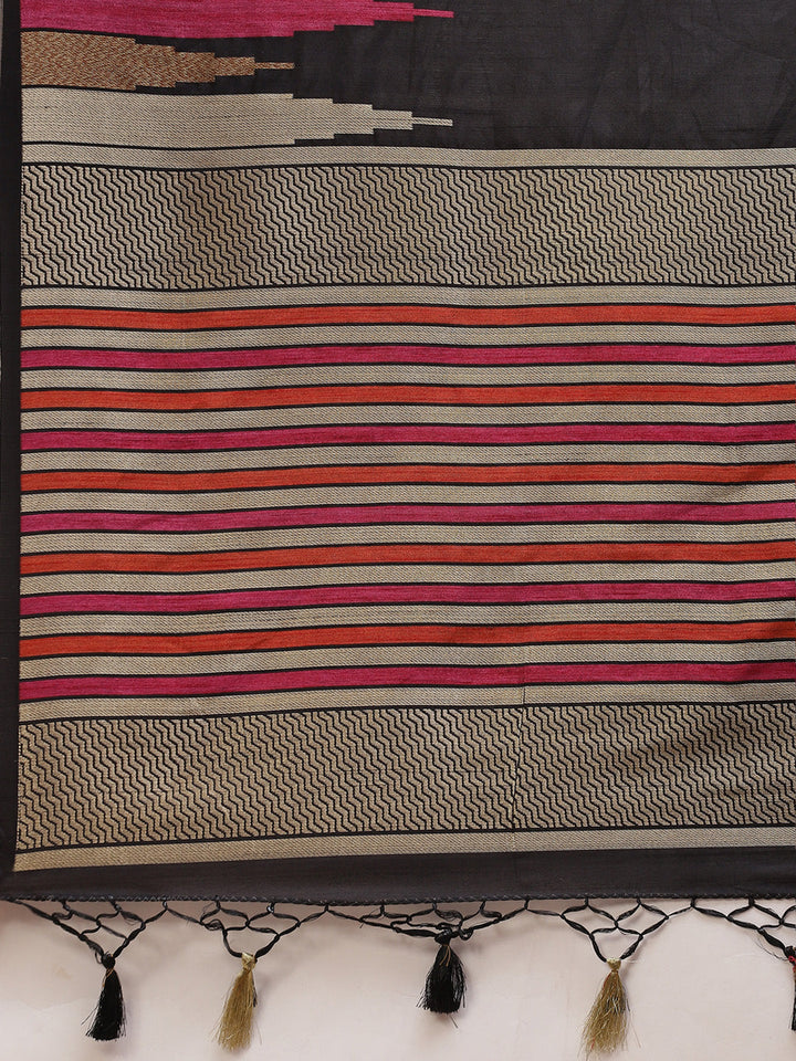 Plain Zari Border Handloom Woven Saree