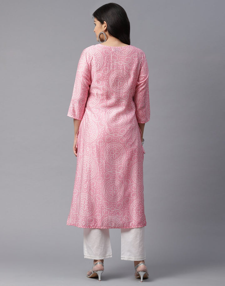 Printed Kurti Pant Set with Gota Work
