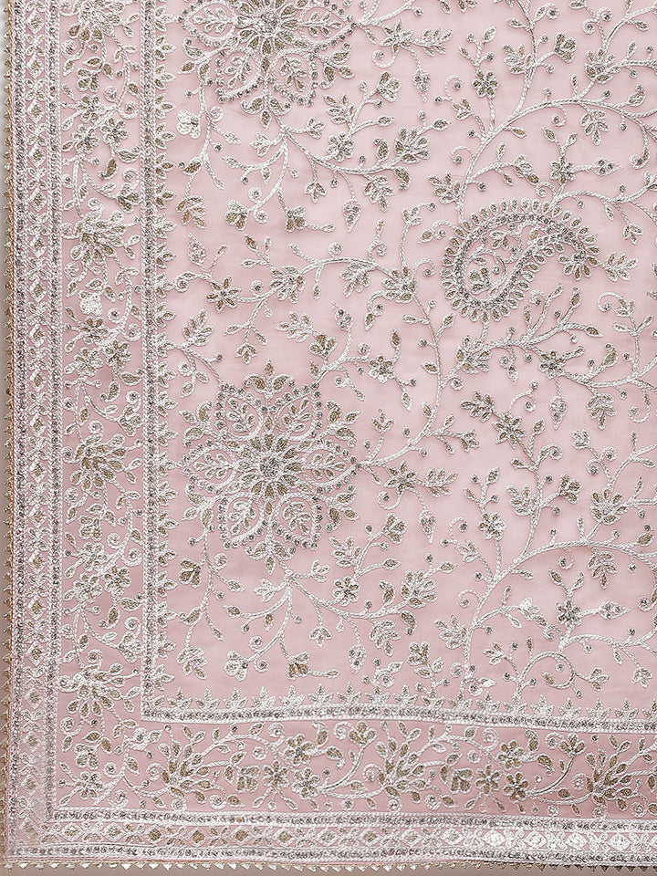 Resham Jaal Embroidery Organza Saree