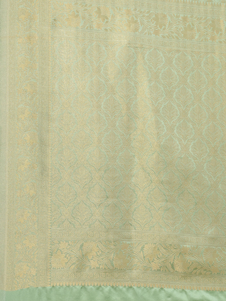 Brocade Zari Jaal Satin Woven Saree