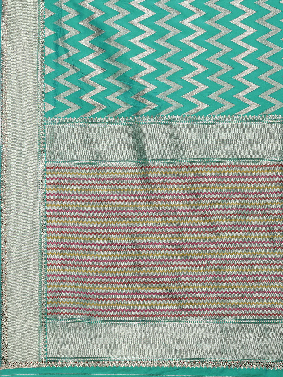 Zig Zag Banarasi Embroidered Saree