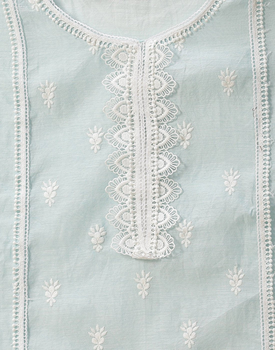 Embroidered Chanderi Suit Piece With Dupatta