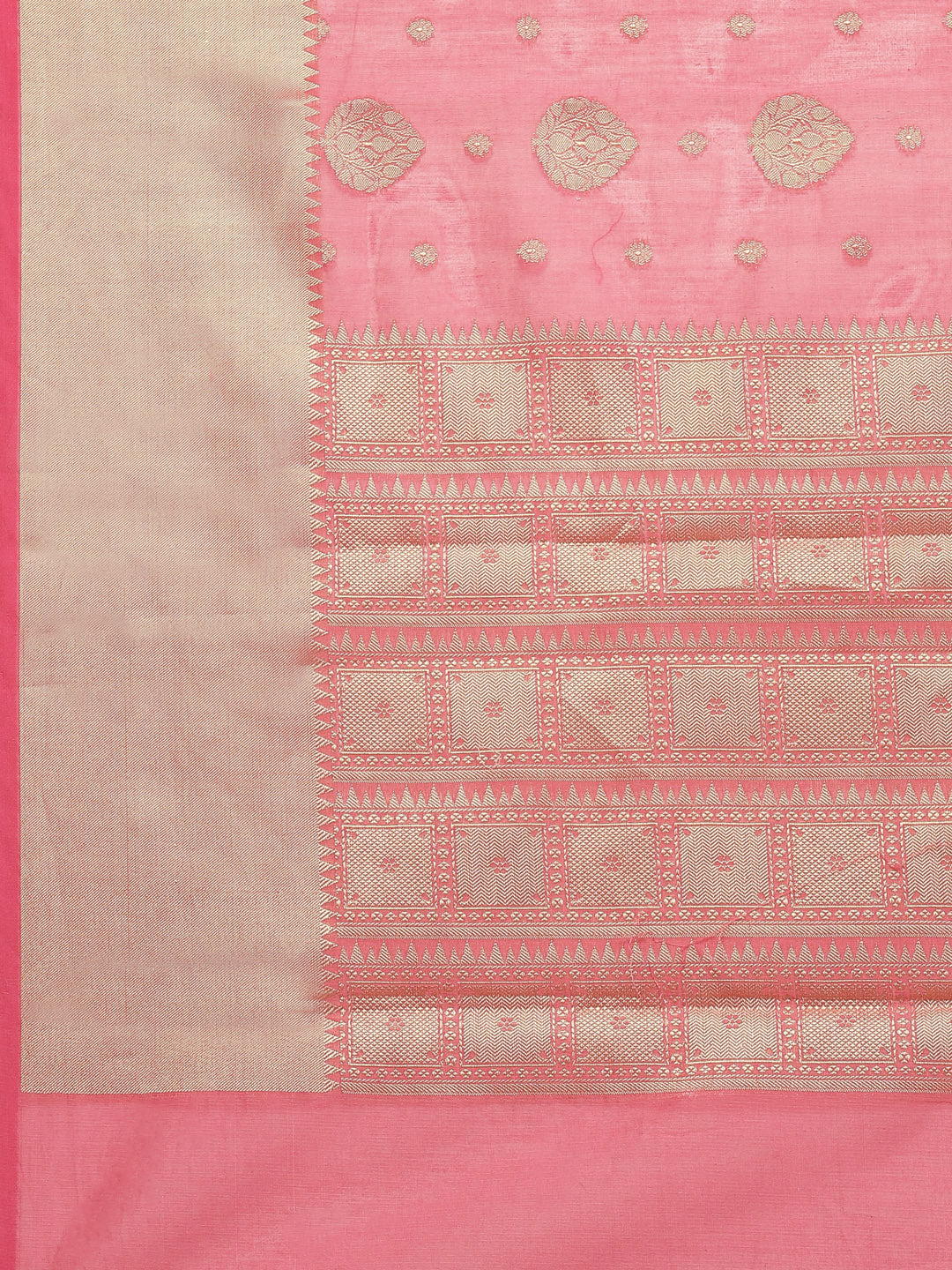 Zari Border Booti Cotton Woven Saree
