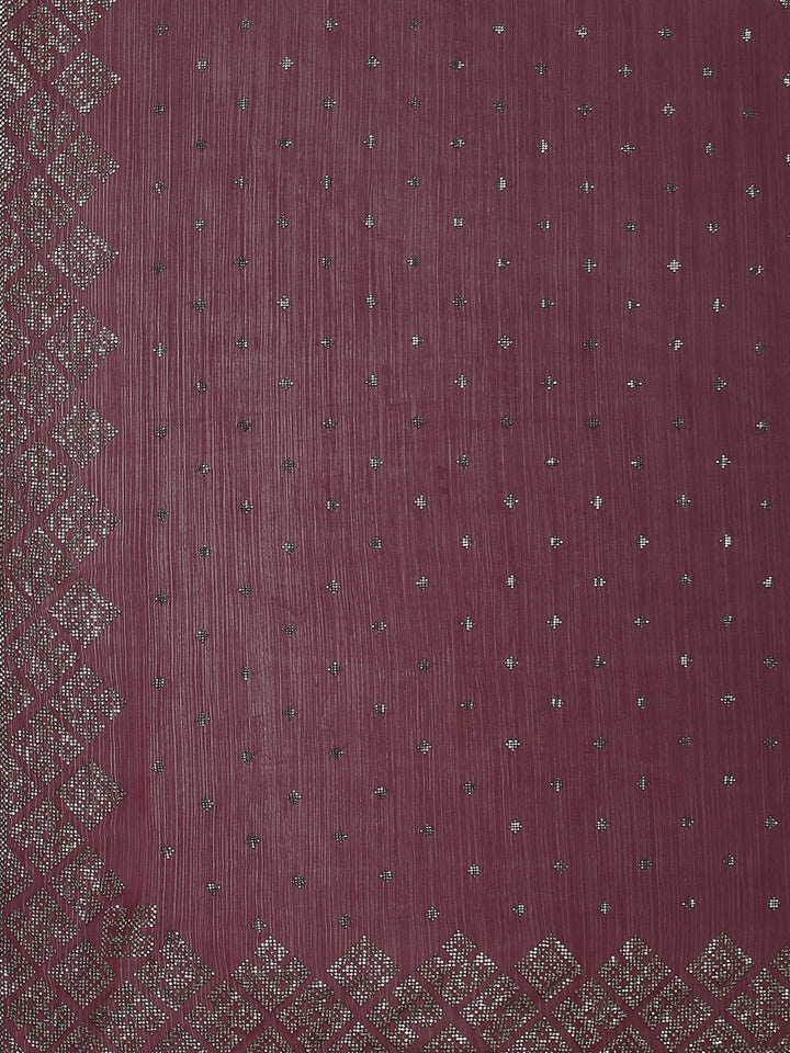 Stone Embroidered Chiffon Saree