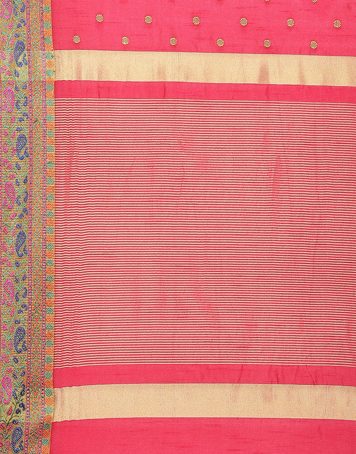 Woven Art Handloom Saree With Zari Booti Border