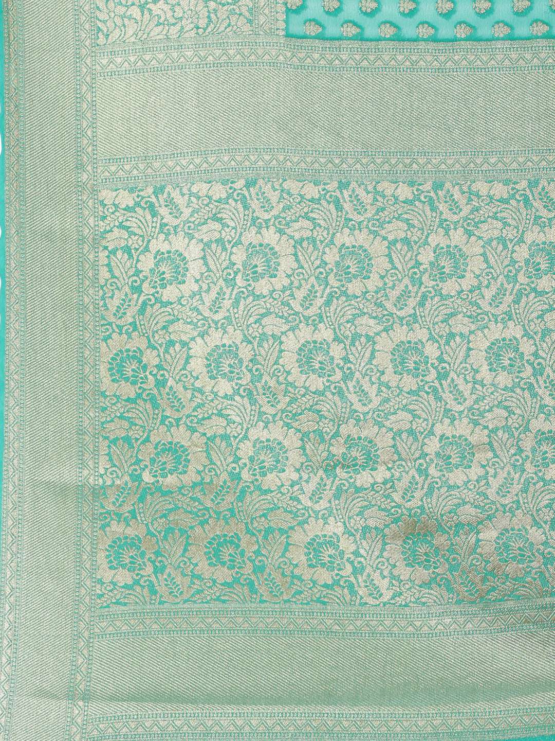 Zari Booti Georgette Plain Saree