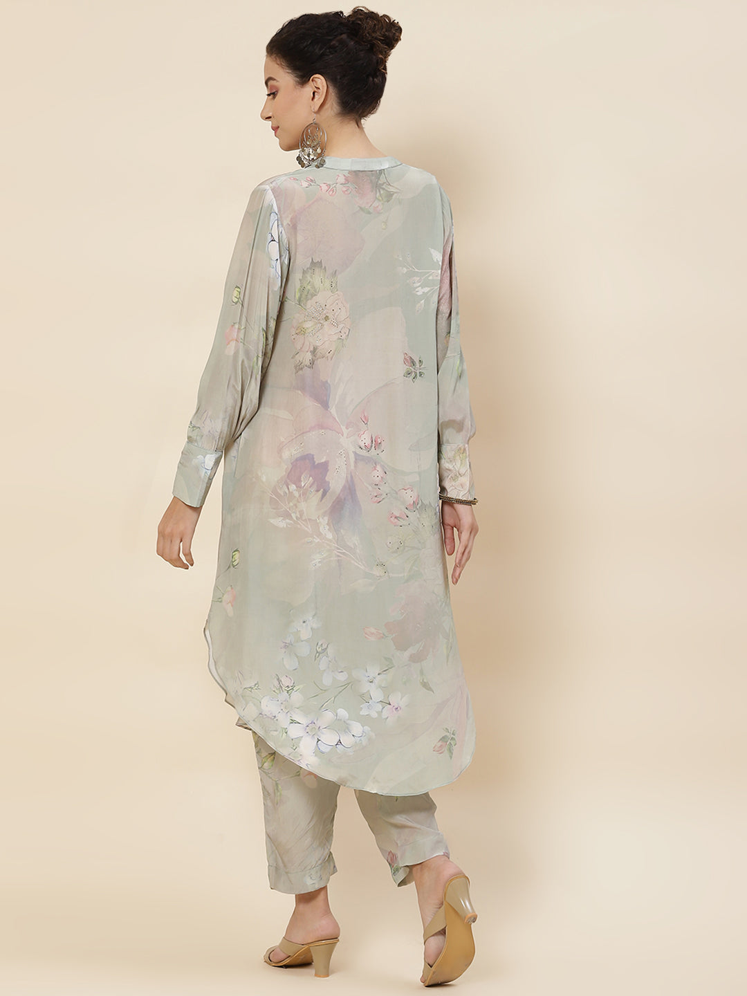 Printed Crepe Kurta With Pants