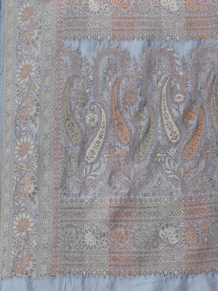 Floral Zari Jaal Tussar Woven Saree