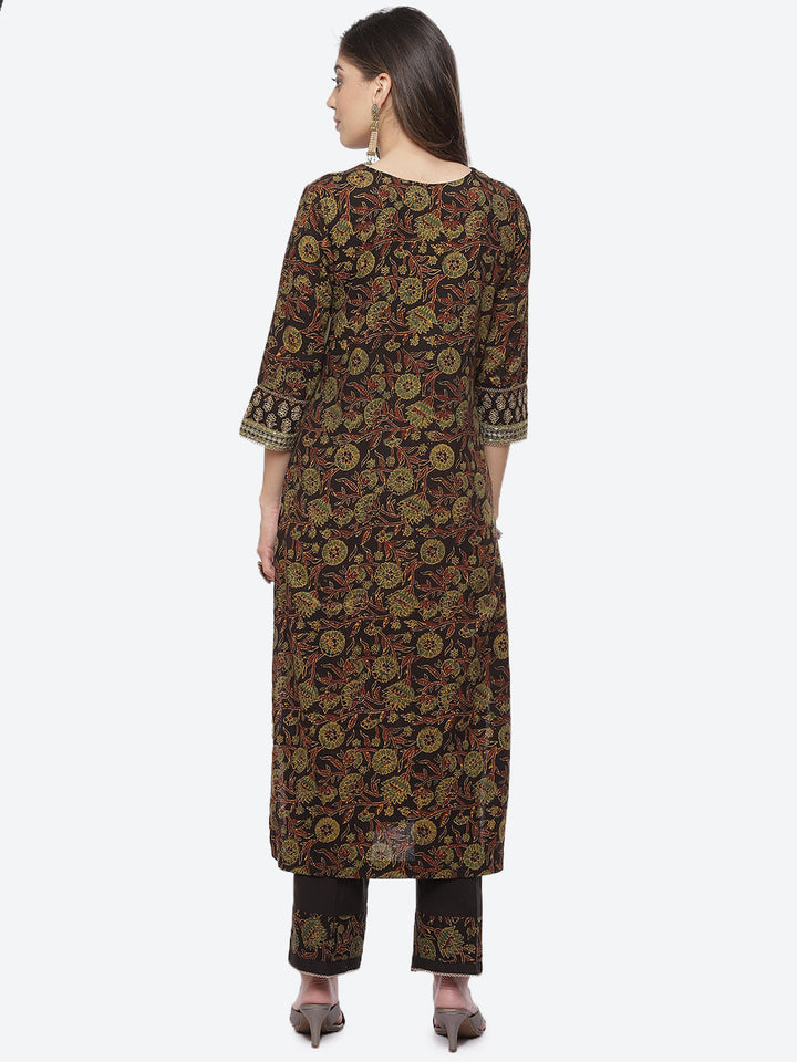 Printed Cotton Kurta With Pant