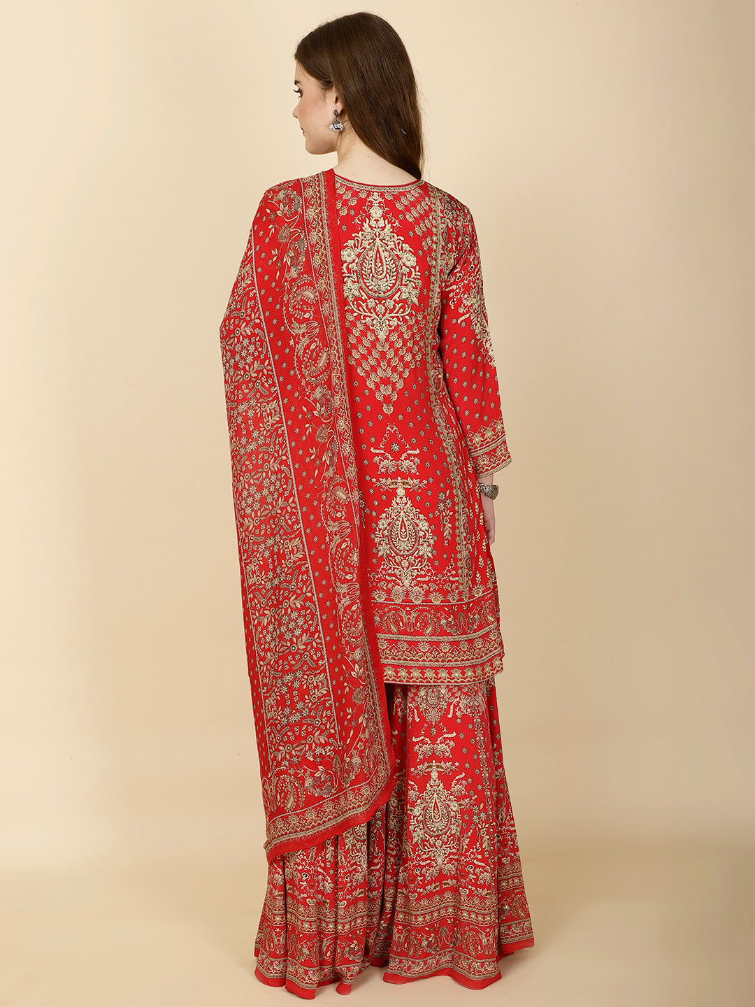Digital Print Crepe Suit Set With Dupatta
