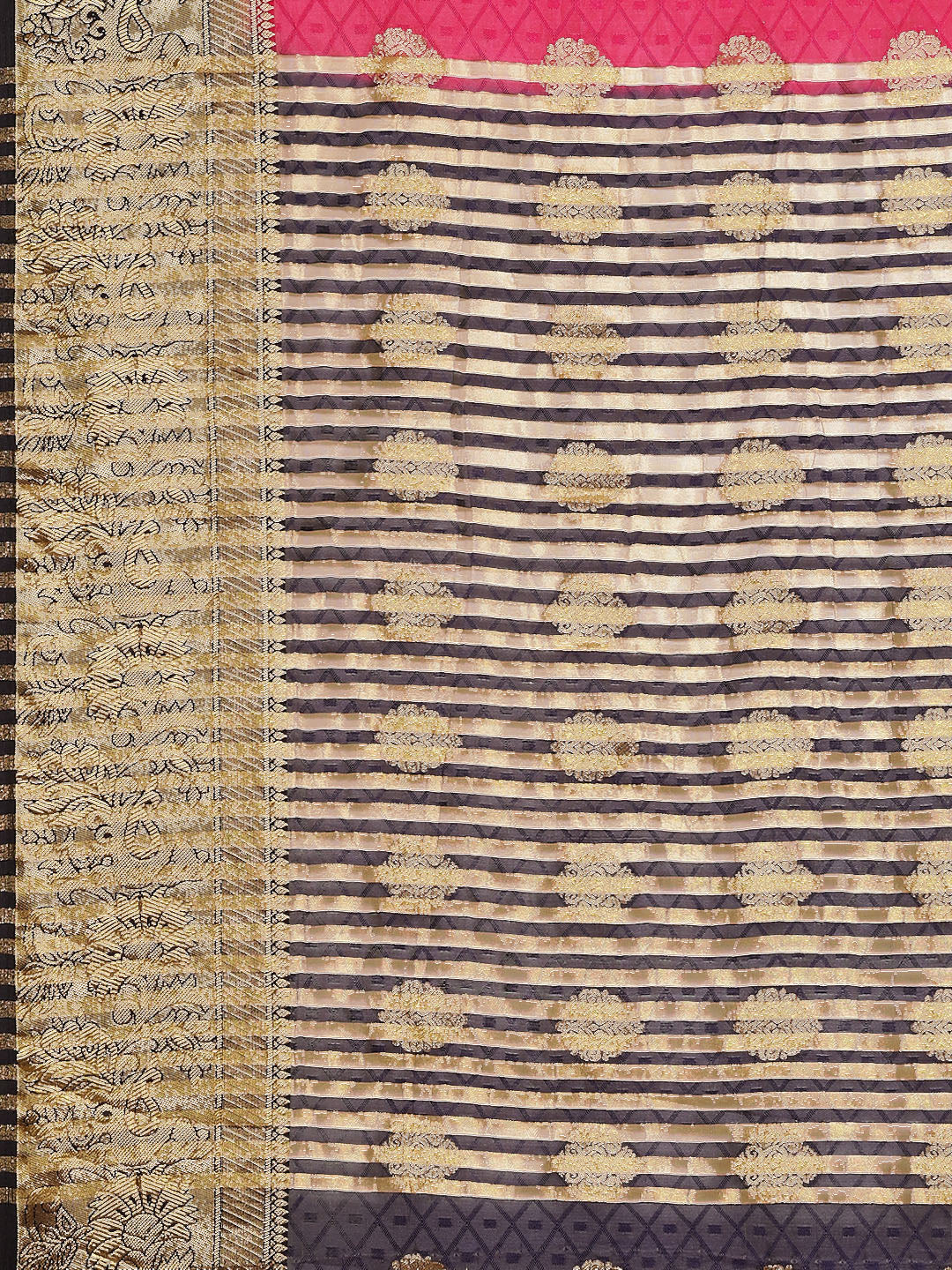 Zari Border Booti Art Handloom Woven Saree