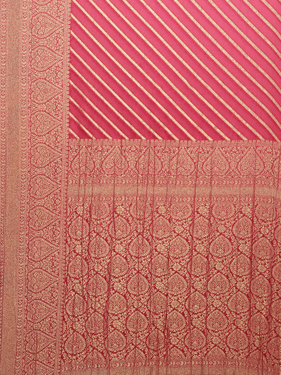Stripes Zari Jaal Crepe Woven Saree
