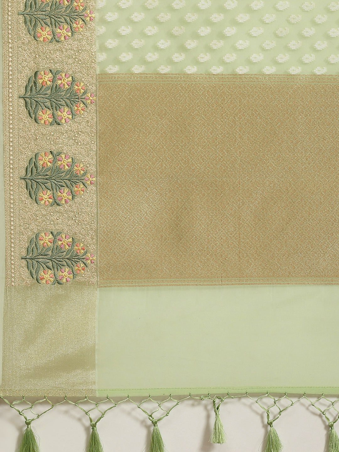 Resham Border Cotton Embroidered Saree