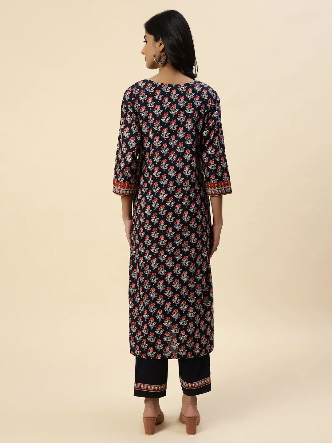 Printed Cotton Kurta With Pants