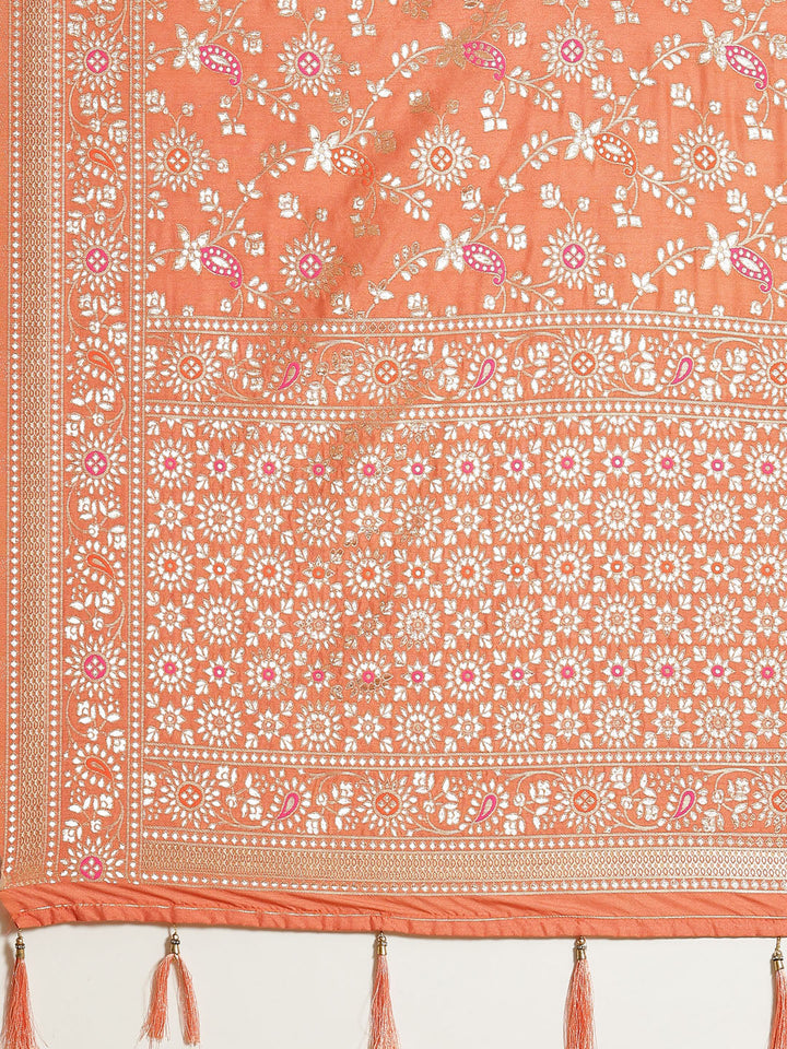 Gota Work Banarasi Woven Saree