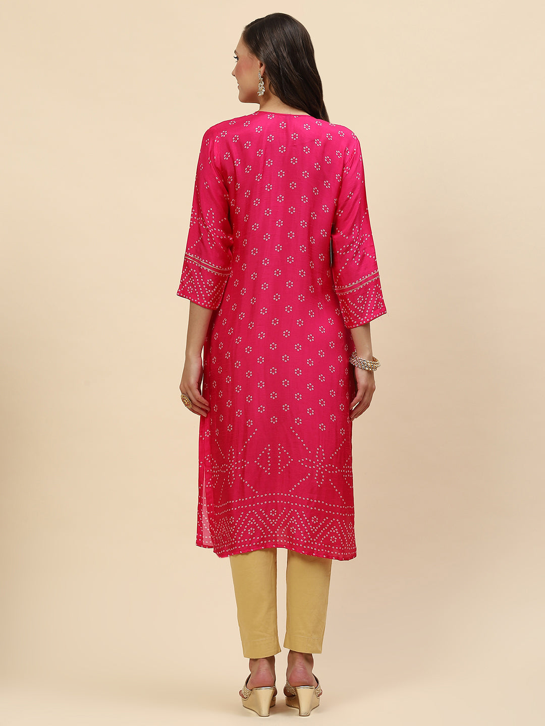 Neck Embroidered &amp; Printed Handloom Kurta