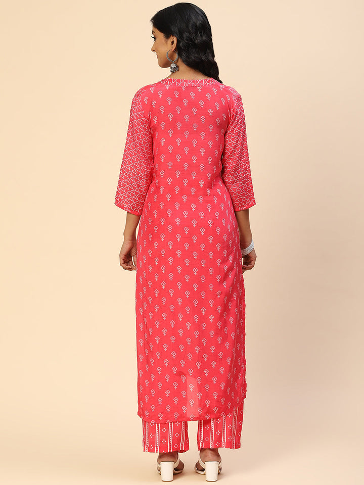 Printed Muslin Kurta With Pants