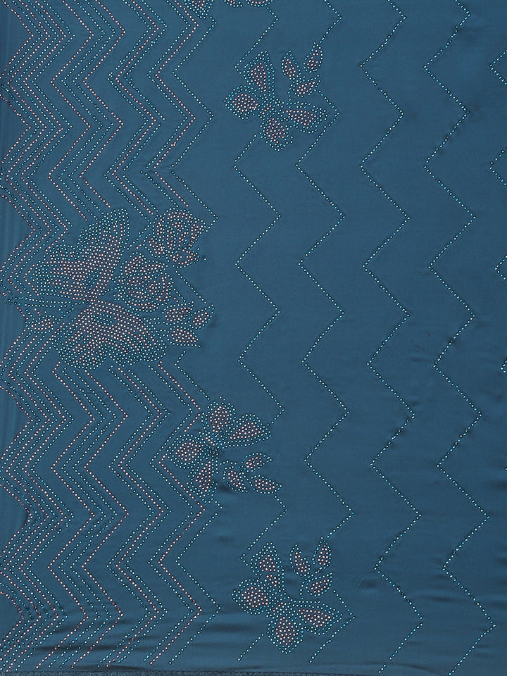 Stone Embroidered Satin Saree