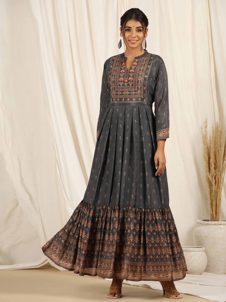 Printed With Embroidered Muslin Kurta