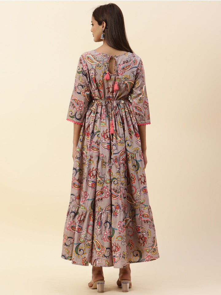 Floral Printed Cotton Anarkali Kurta