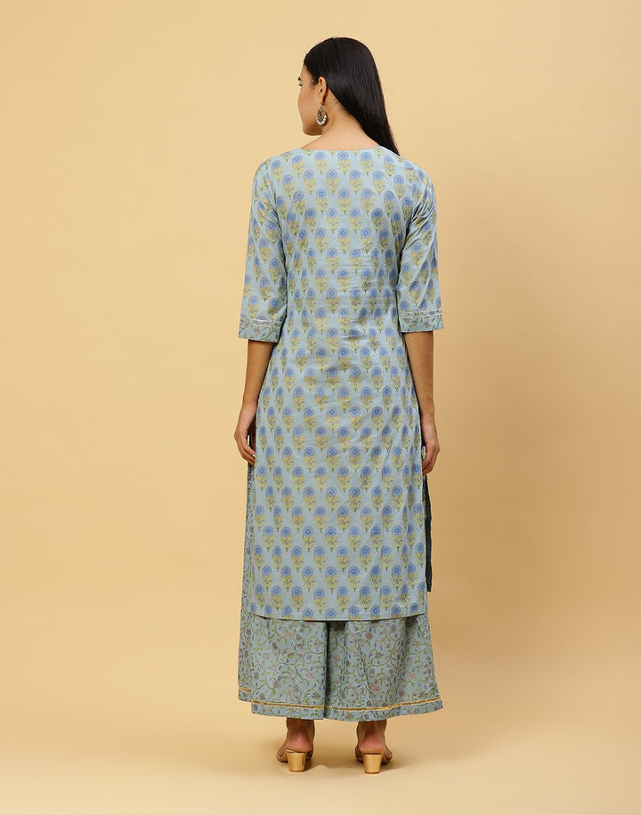 Printed Cotton Kurti With Palazzo