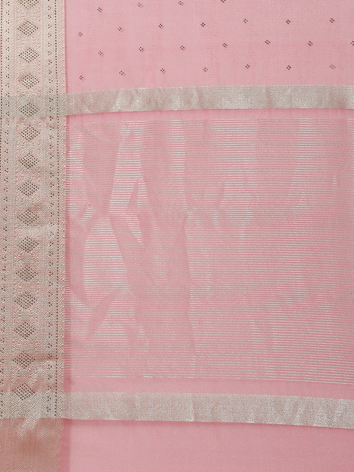 Stone Work Plain Organza Saree