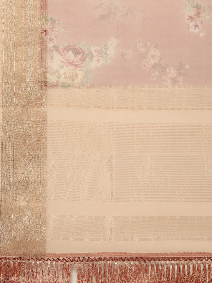 Floral Digital Printed Organza Saree