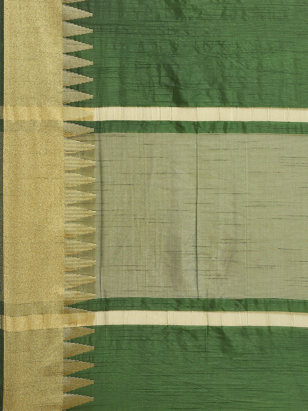 Plain Art Handloom Saree with  Temple Border