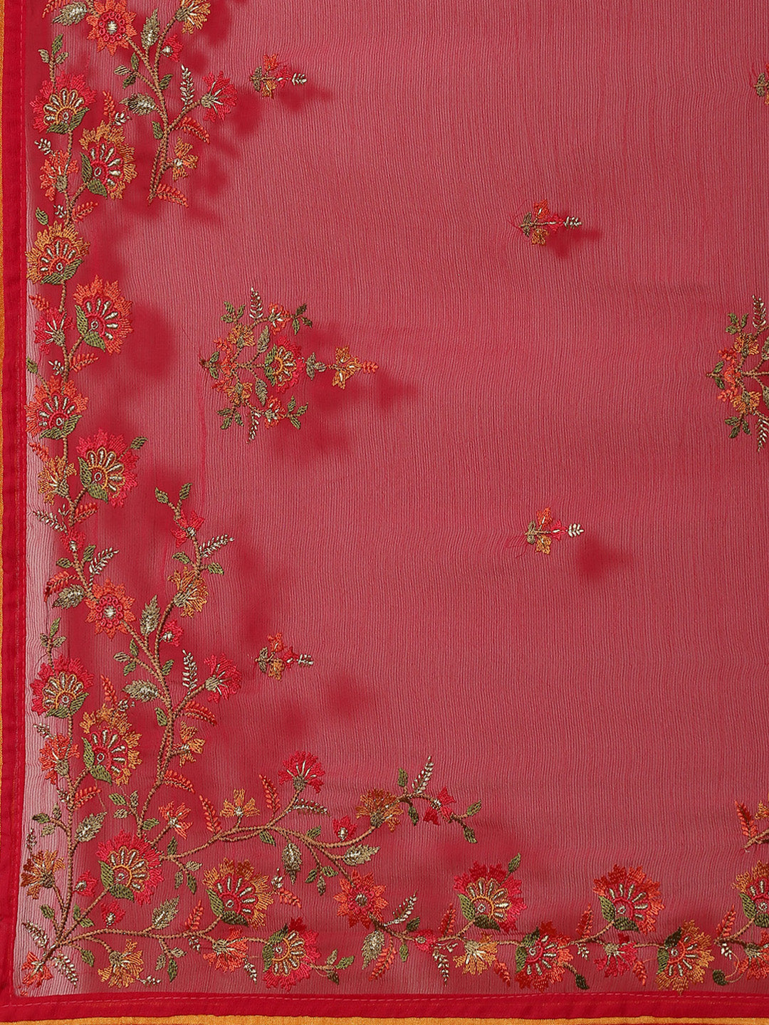 Resham Jaal Embroidered Chiffon Saree