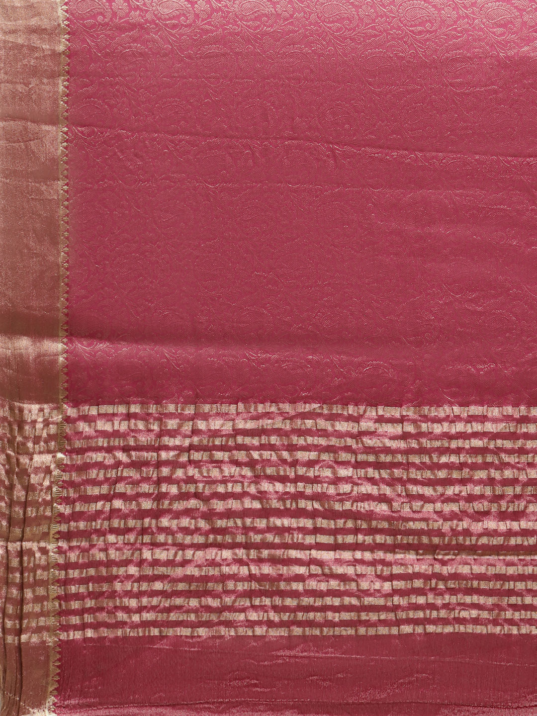 Brocade Zari Border Georgette Plain Saree