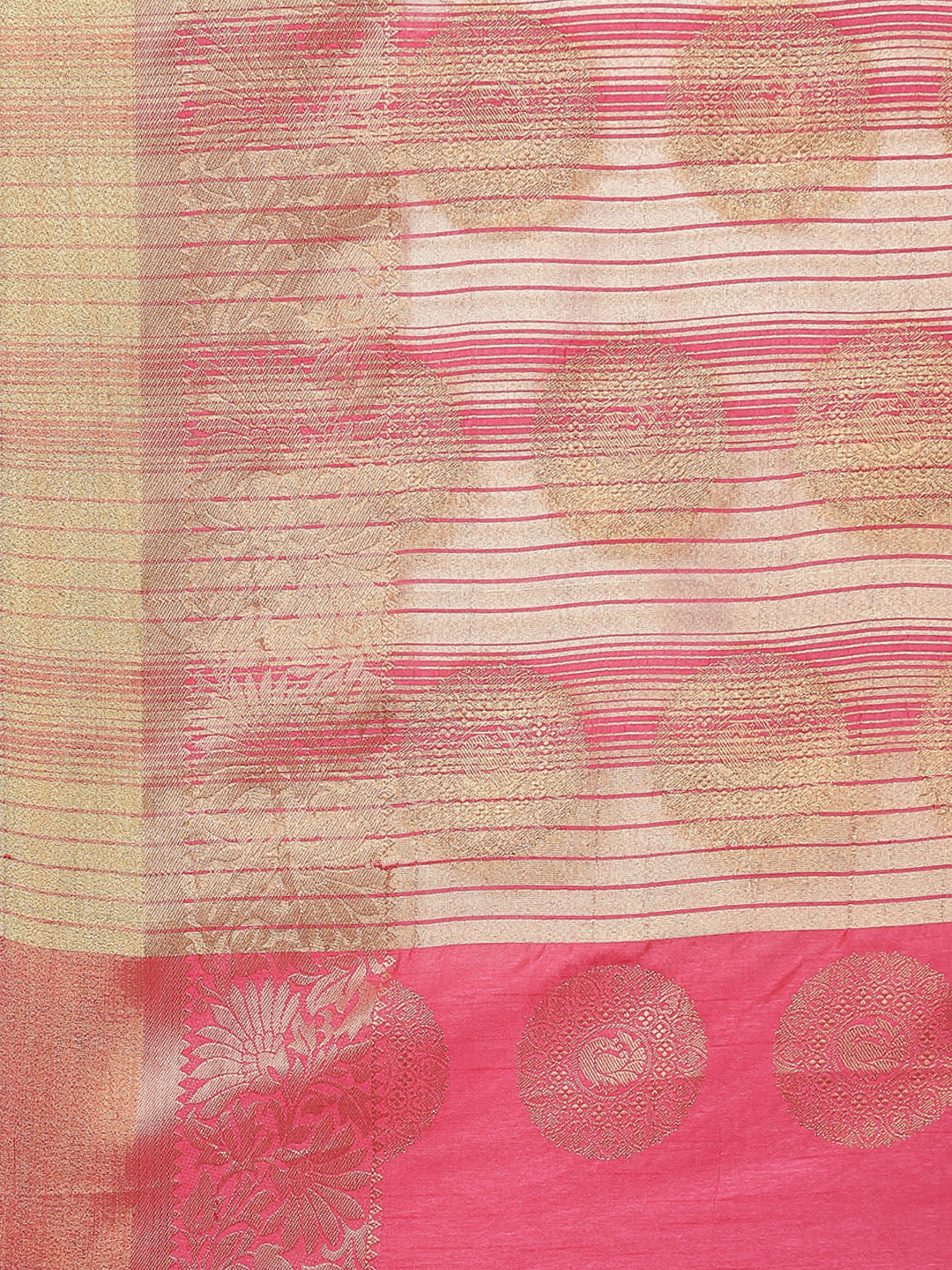 Zari Border Booti Art Handloom Woven Saree