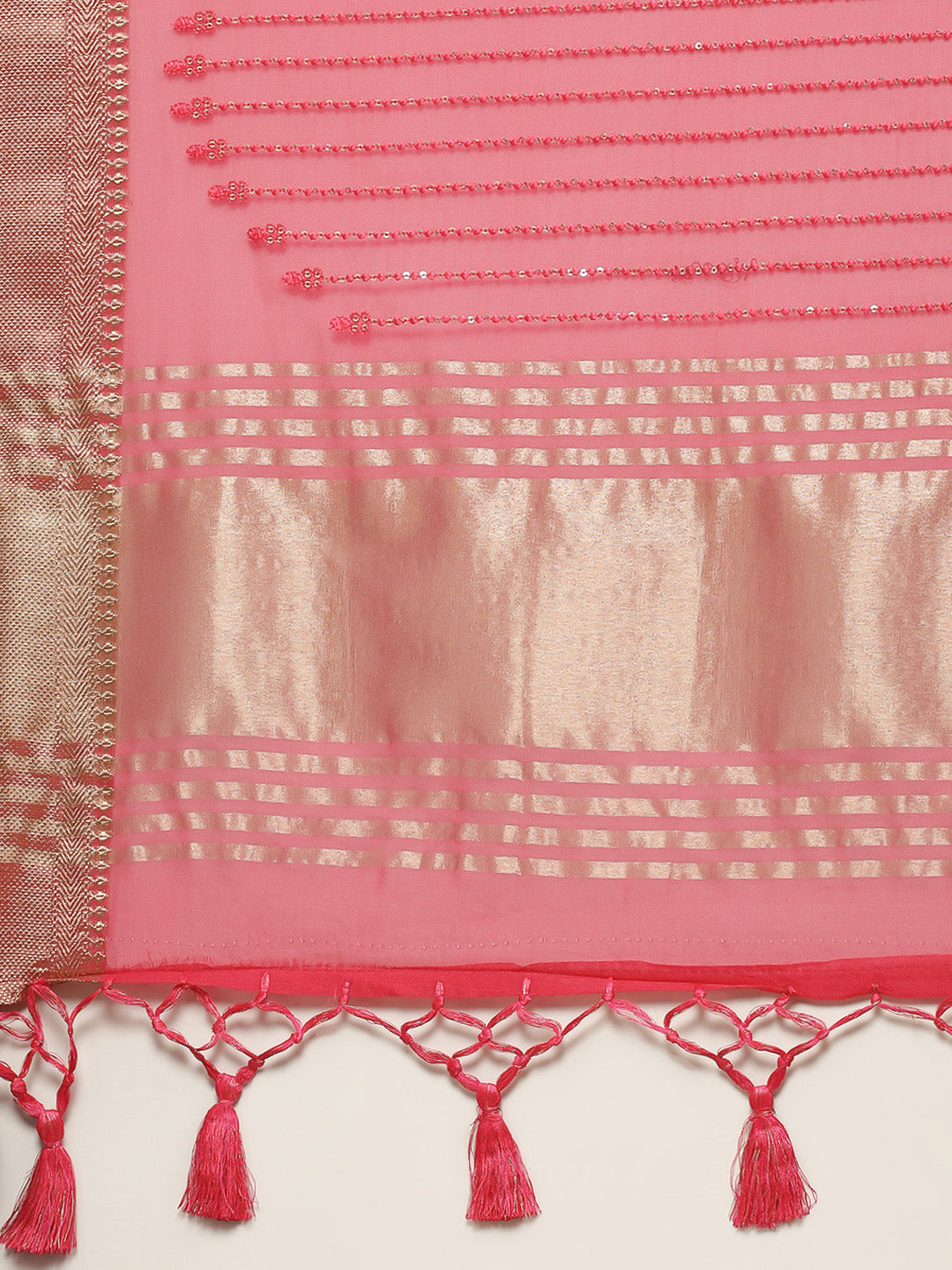 Sequin Organza Woven Saree
