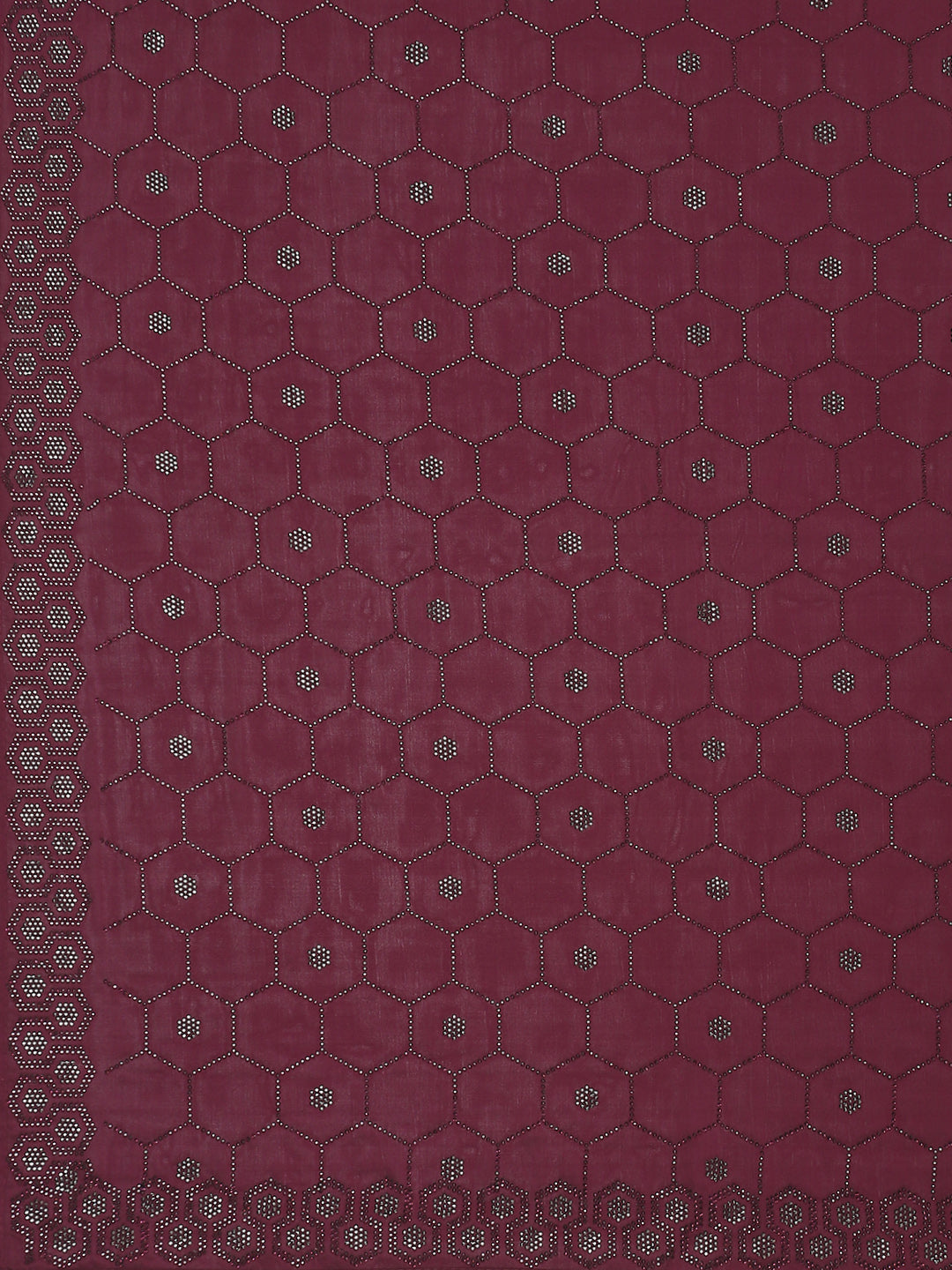 Stone Embroidered Satin Saree
