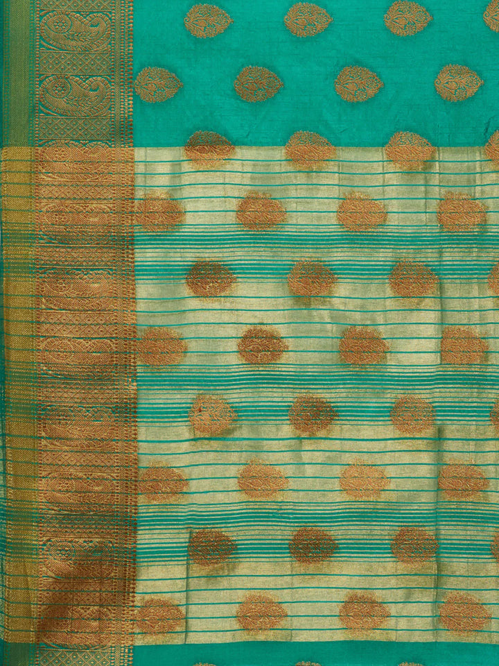 Zari Border Booti Handloom Woven Saree