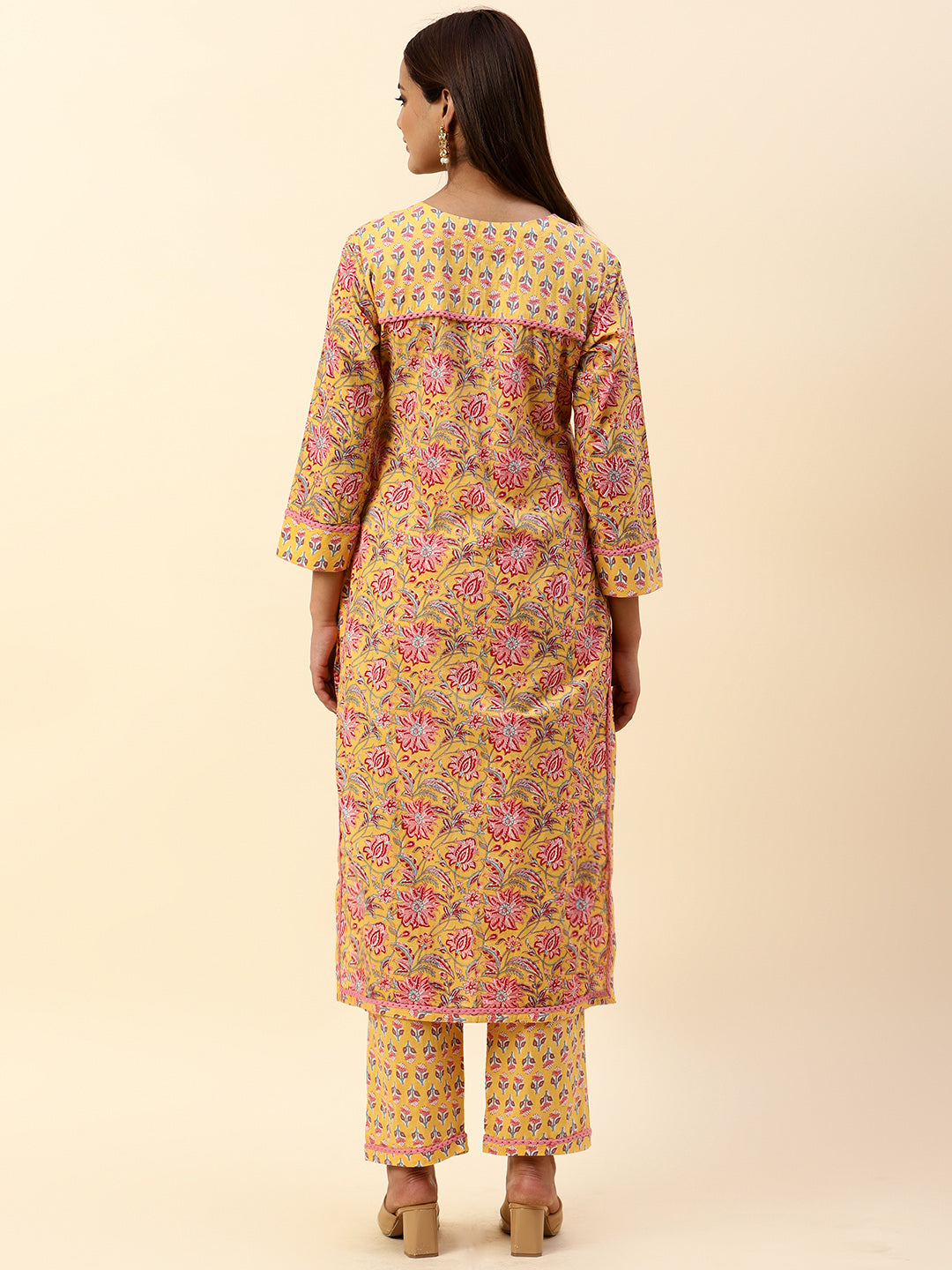 Printed Cotton Kurta With Pants