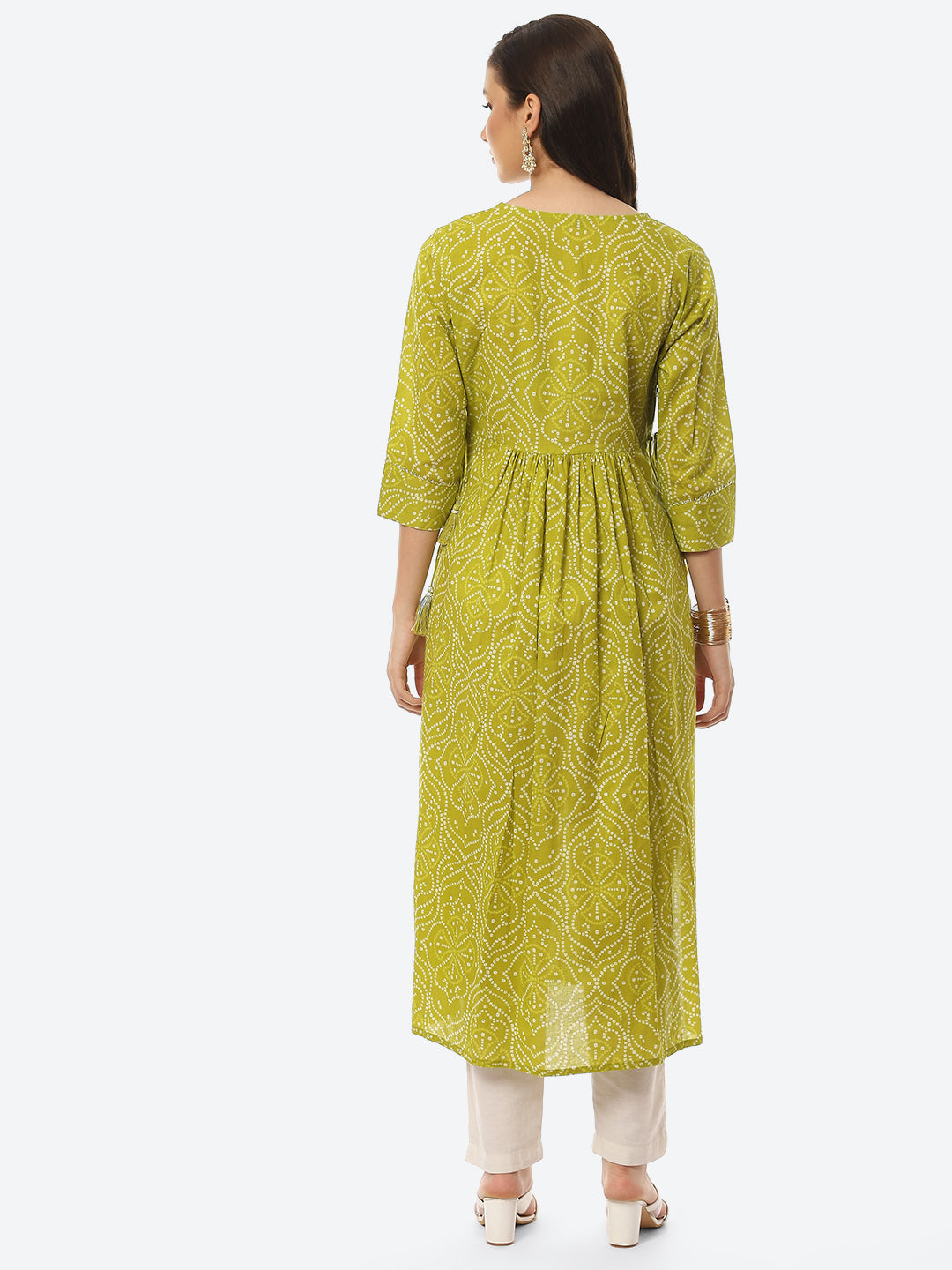 Resham Mirror Printed Cotton Kurta